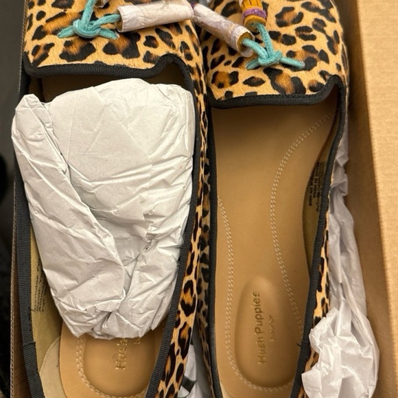 Hush Puppies Sadie Tassel Slip On Leopard Calf Hair Women's Flats - Picture 3 of 4